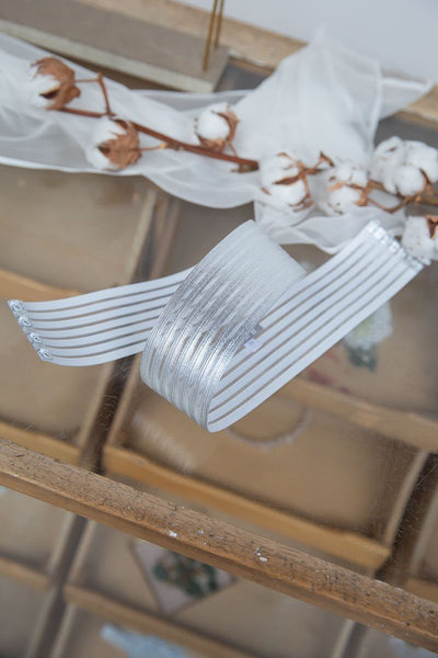 Elastischer Brautgürtel in Silber, schmal - Mailenn