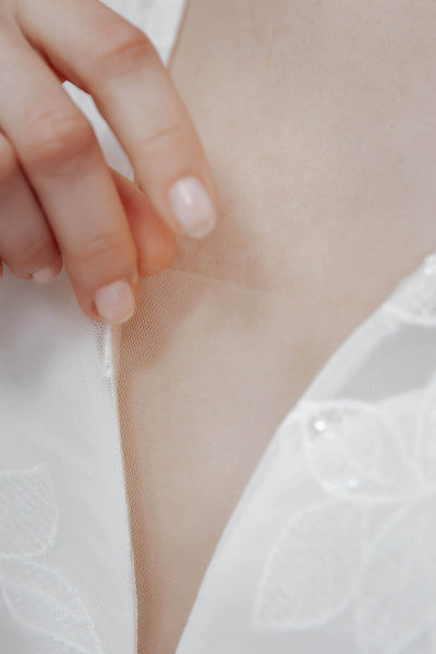 Braut Top mit tiefem Ausschnitt und Efeu-Muster - Ivy