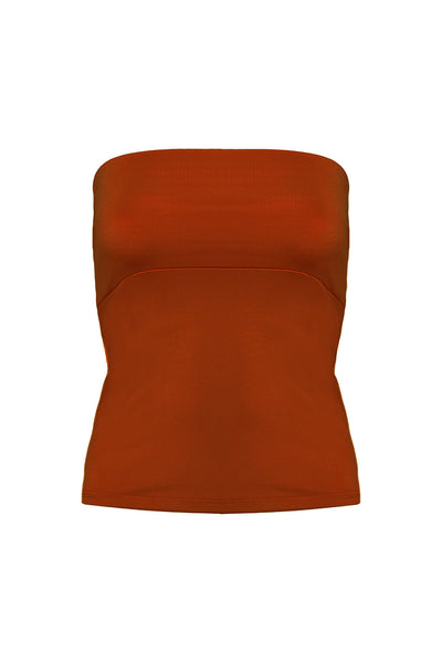 Rostrotes Tube-Top – Long Jersey Bandeau Rust