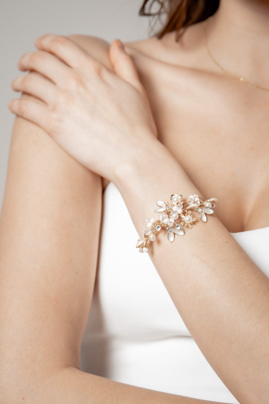 Mehrfarbiges Braut Armband mit Perlen und Strass