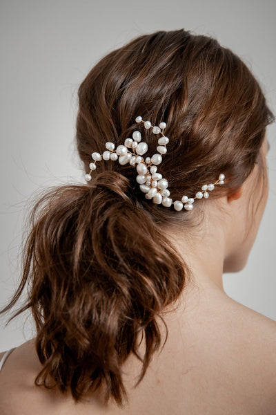Braut Haarkamm mit großer Perlenverzierung