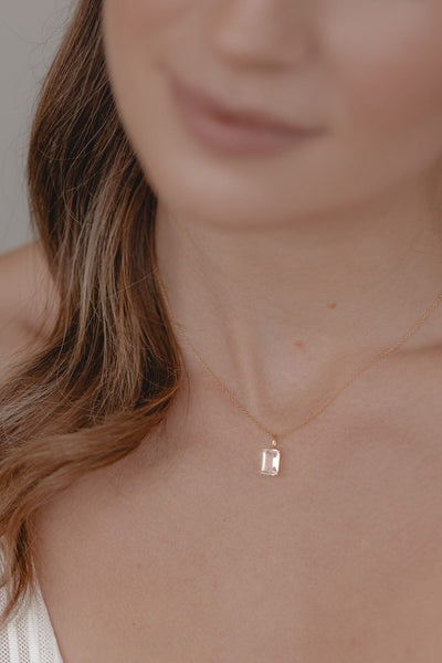 Braut Halskette mit Smaragdschliff-Kristall – Icon