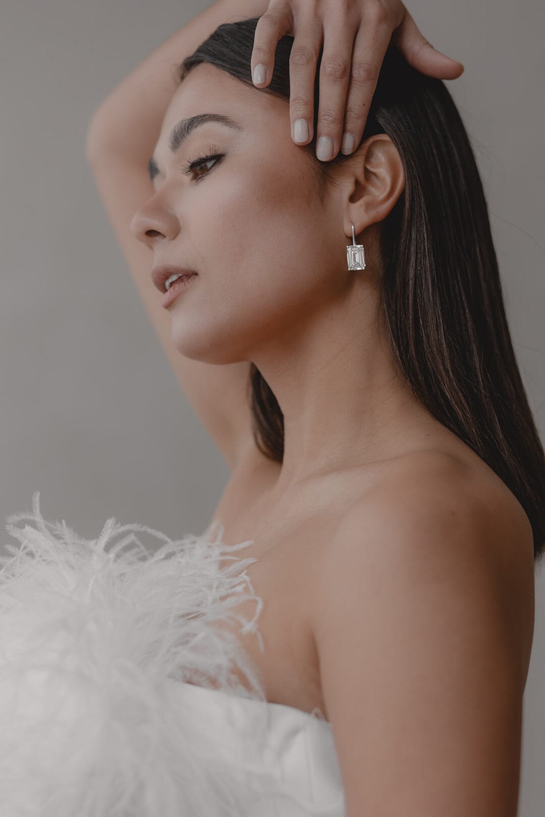 Braut Ohrringe mit großen Kristallen – Icon
