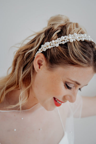 Braut Haarreif mit Perlen