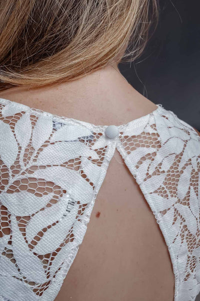 Braut Top mit Blätter-Muster und Rückenausschnitt – Emilia noni