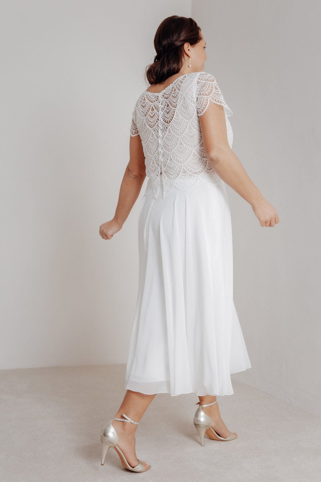 Midi chiffon skirt for wedding - Emmi Eco noni Curvy OUTLET