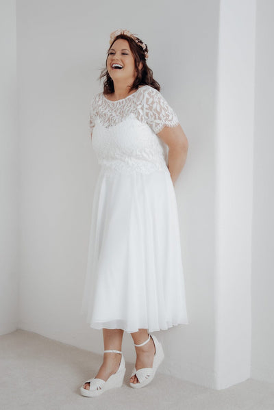 Plus Size Braut Top mit Blättermuster – Elva noni Curvy