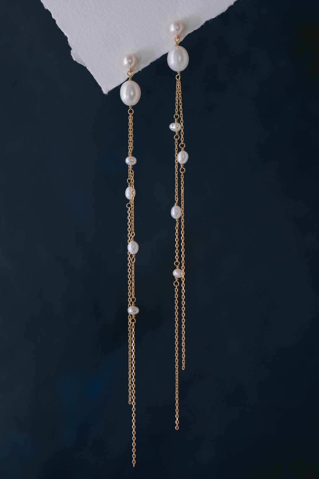 Extra-lange Perlen-Ohrhänger – Gabriella