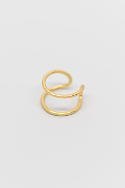Minimalistische Ohrklemme in Silber, Gold oder Roségold - Tiny Double Earcuff