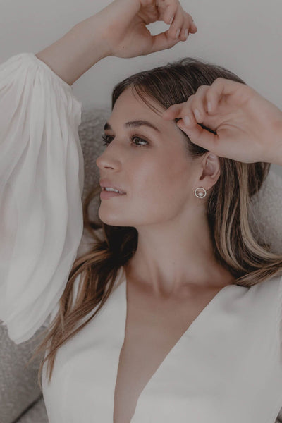Braut Ohrringe mit Perlen und Kristallen – Danielle
