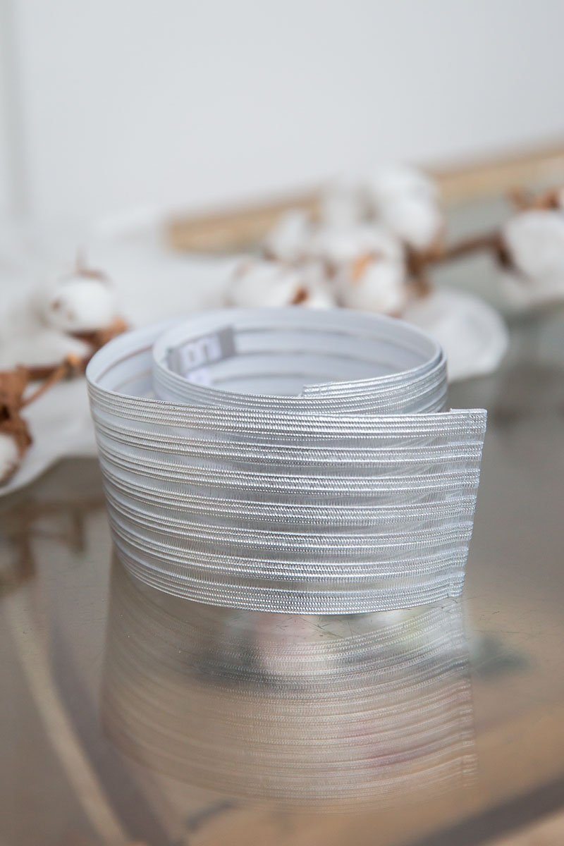 Elastischer Brautgürtel in Silber, breit - Mailenn