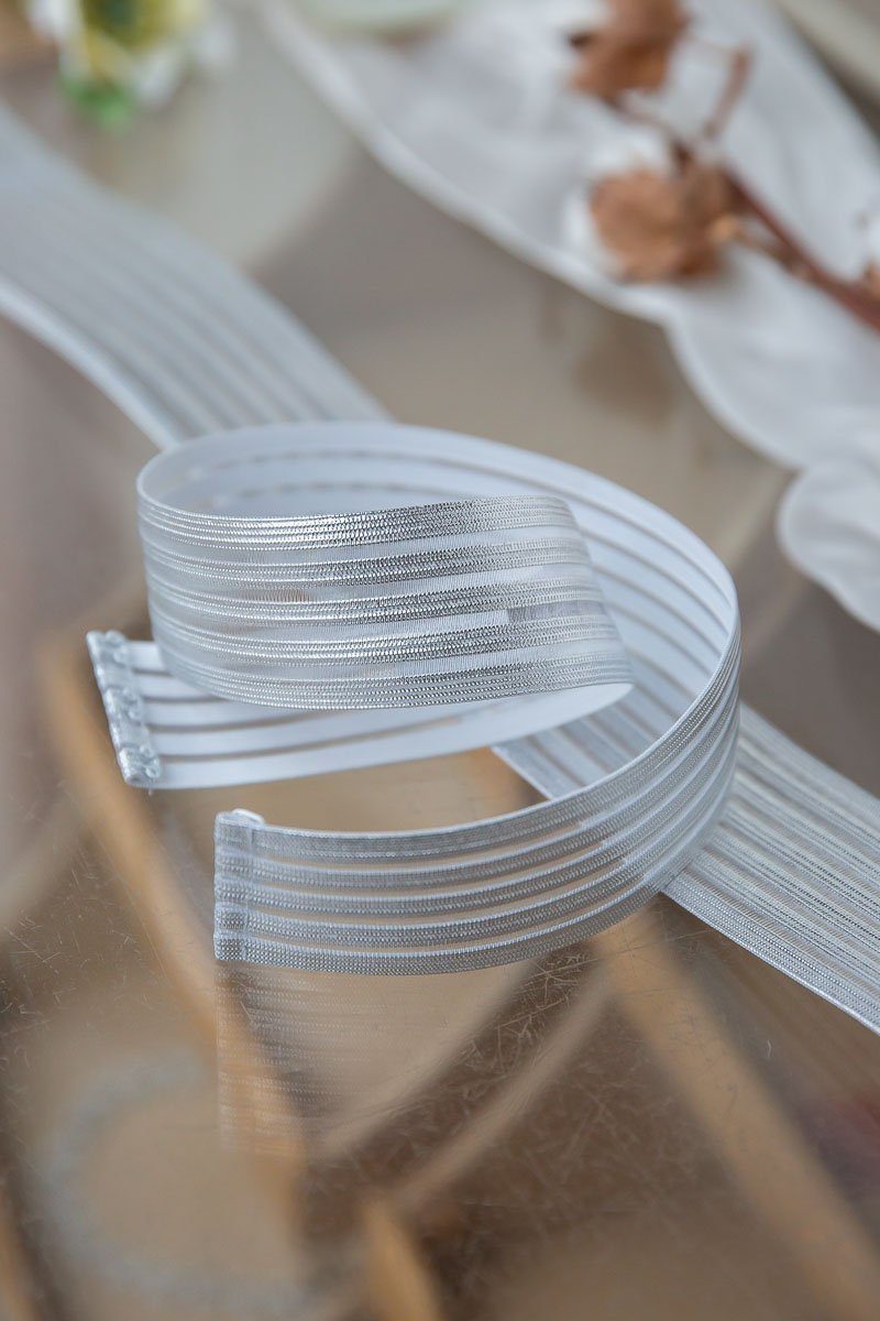 Elastischer Brautgürtel in Silber, schmal und breit - Mailenn