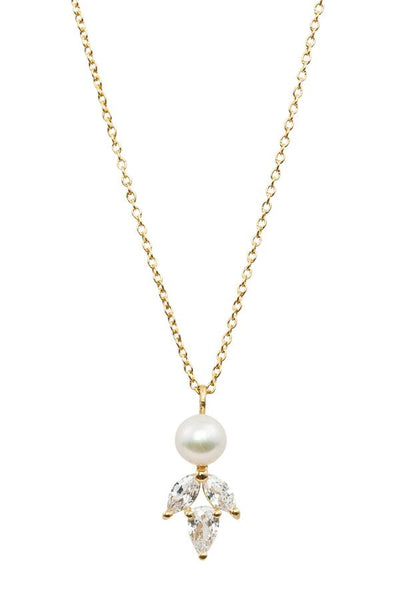 Elegante Braut Halskette mit Kristallen und Perle - Simply Delightful