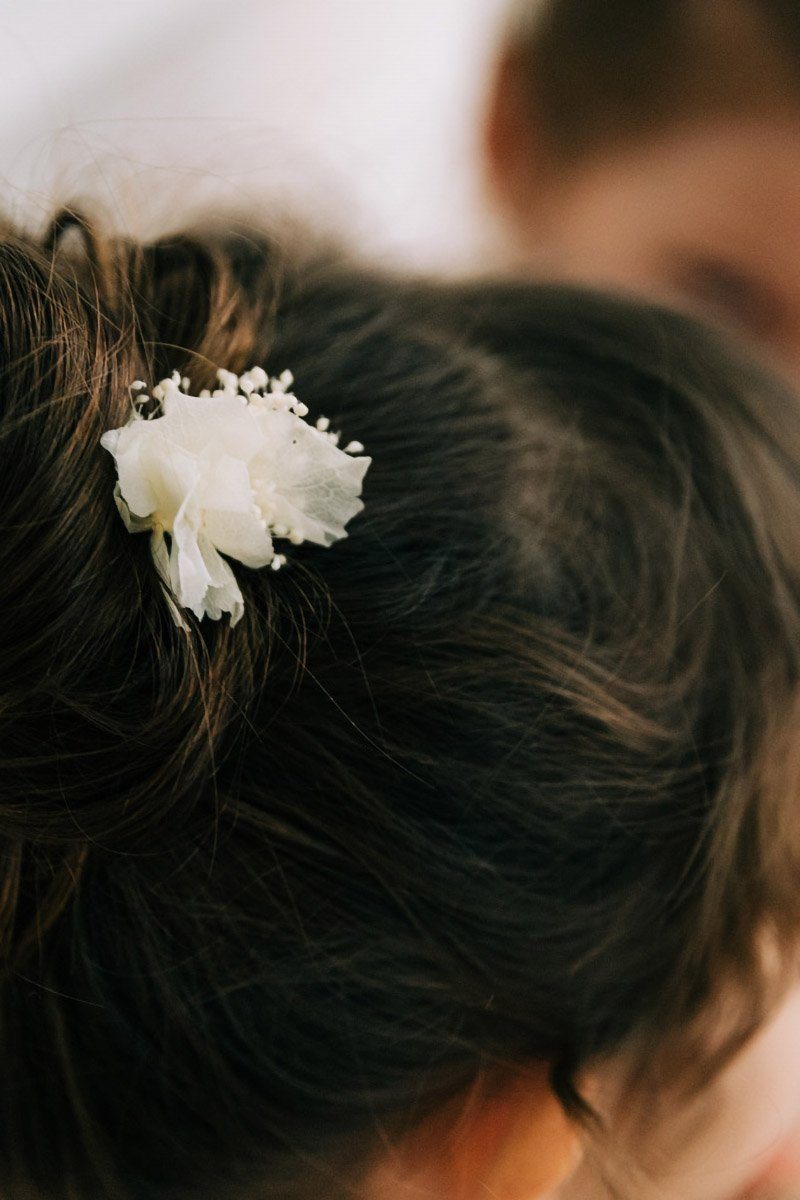 Haarclip mit echten Hortensien für Blumenmädchen 