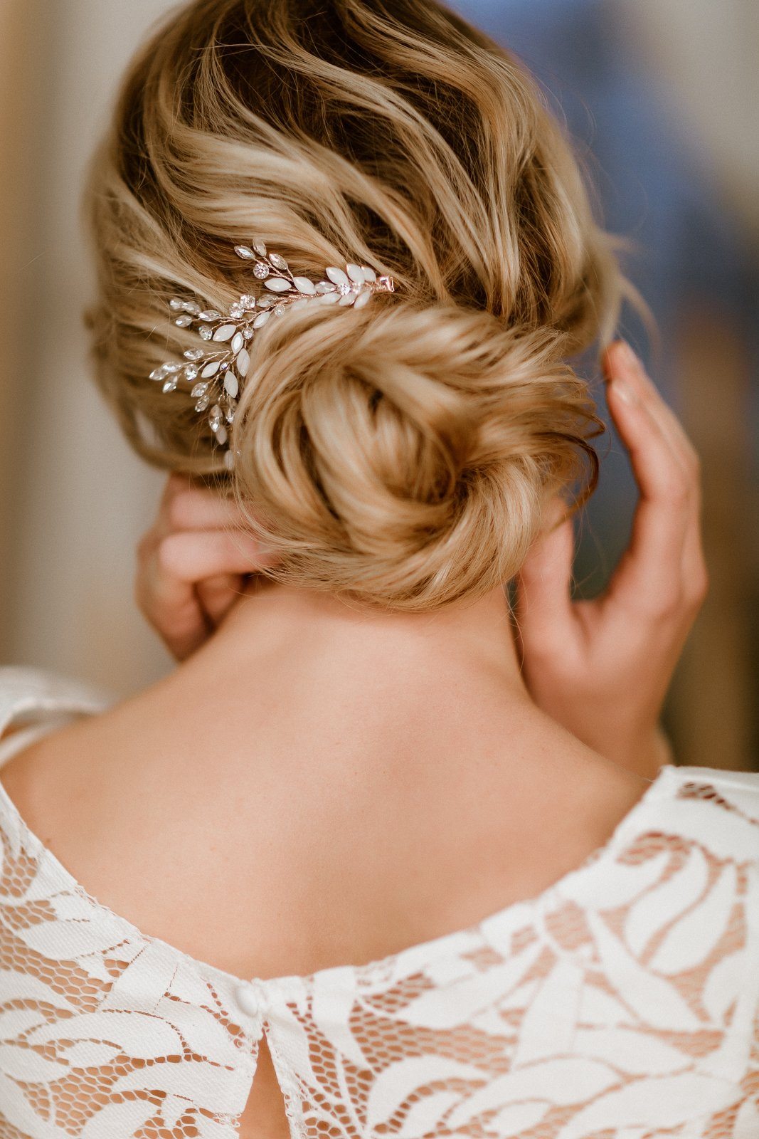 Braut Haarschmuck, Haarspange mit Strass und Kristall