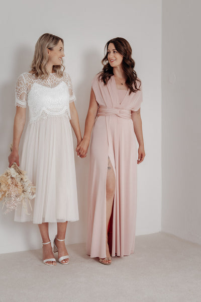 Rosafarbenes Kleid mit Schlitz - Slit Dress Blush