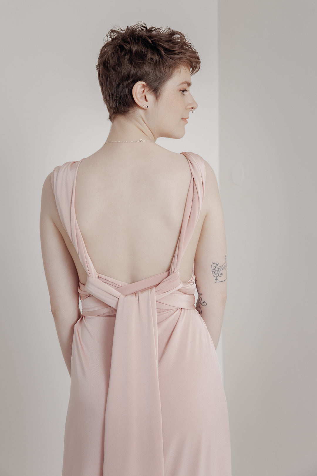 Rosafarbenes Kleid mit Schlitz - Slit Dress Blush